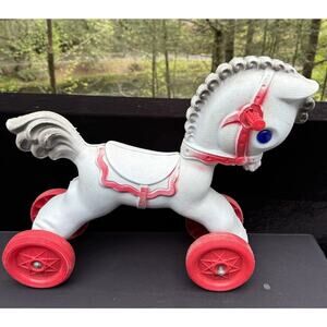 Very Rare Vintage Toy Andy Card 1950’s Ride On Riding Horse Blue Eyes! Cute!